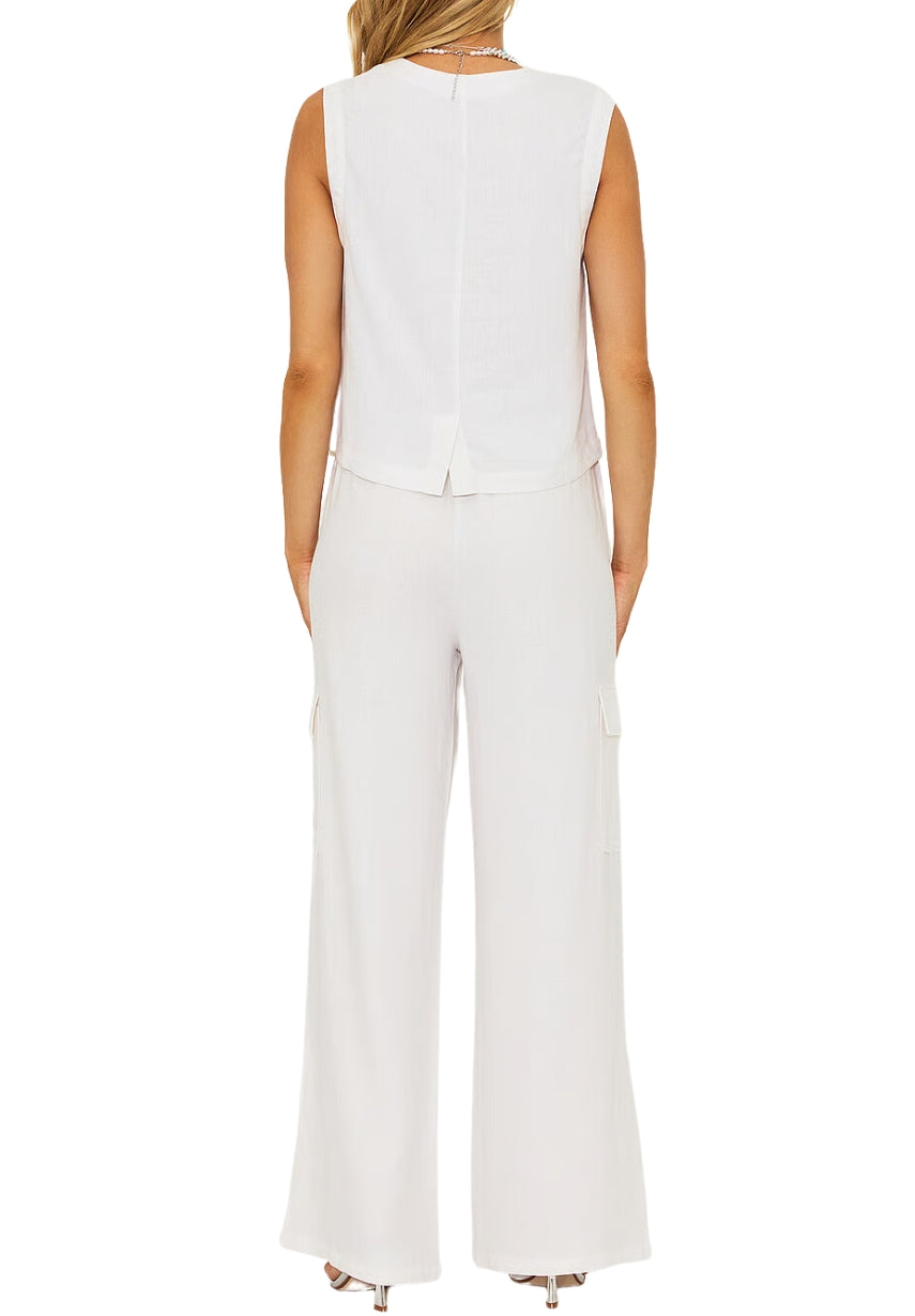 Amara Pant White Linen