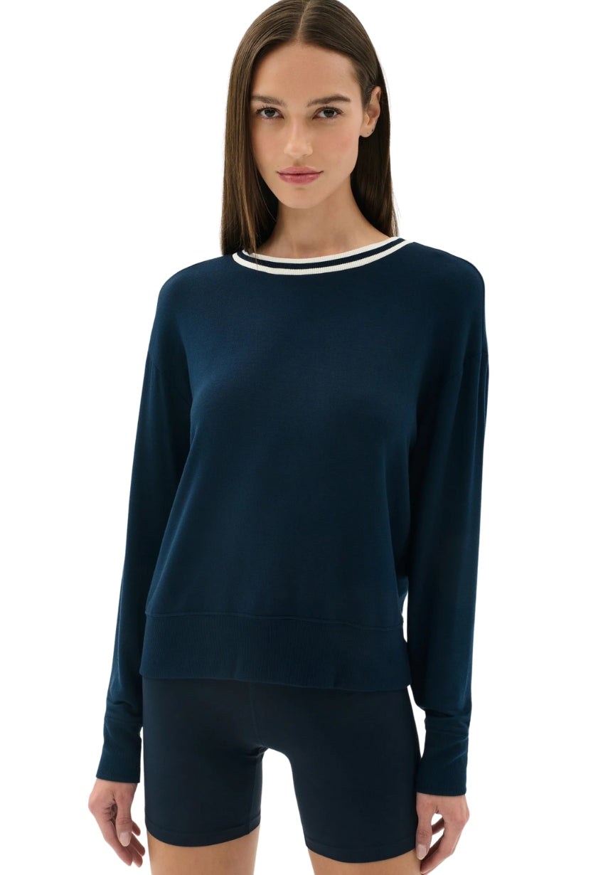 Sonja Fleece Sweatshirt w/ Stripe
