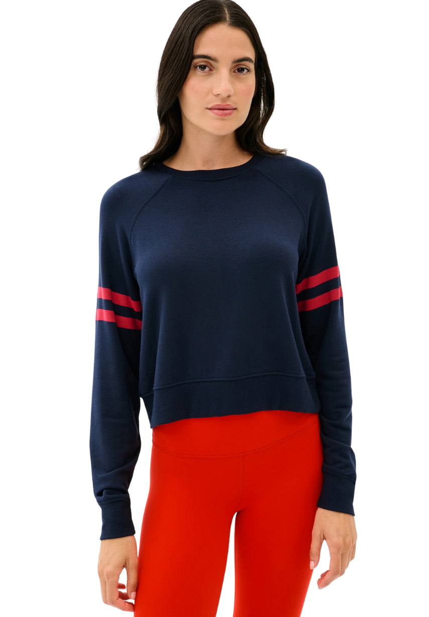 Brooks Stripe Fleece Sweatshirt