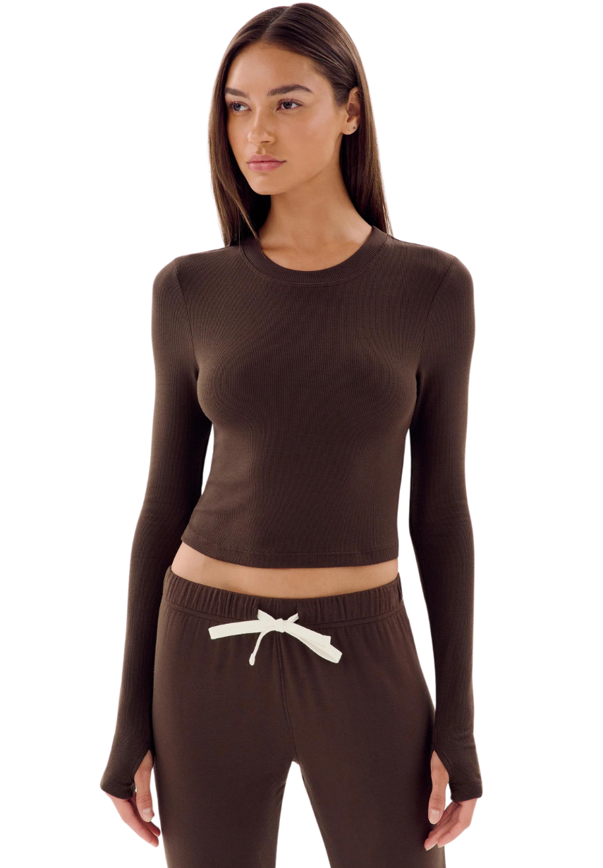 Louise Rib Long Sleeve Crop