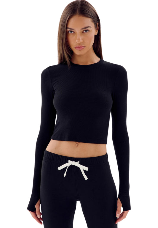 Louise Rib Long Sleeve Crop